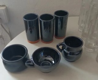 Juego 16 piezas barro + 11 vasos chupito