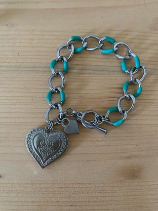 Braccialetto Hard Rock Cafe Cuore Argento Turchese