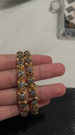 2 Pulseras Doradas Flores Circonitas