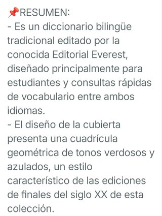 Libro: Diccionario Everest Inglés-Español / Esp-In