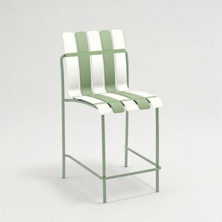 Sareo - Set 2 sgabelli da Bar Alti colore bianco e verde