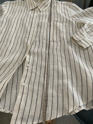 Camicia H&M Lino Righe Bianche/Nere Taglia L