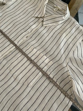 Camicia H&M Lino Righe Bianche/Nere Taglia L