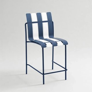 Nareo - Set 2 Sgabelli alti da bar colore bianco e blu
