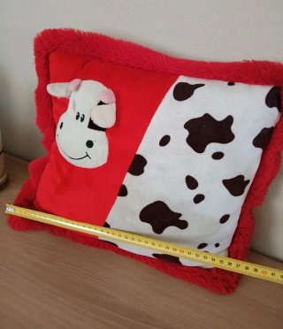 Cuscino Morbido Mucca Rossa e Bianca
