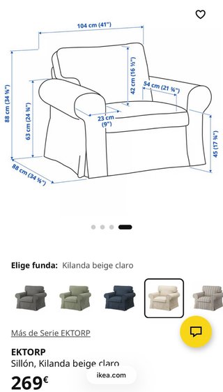Sillón EKTORP Ikea Rojo