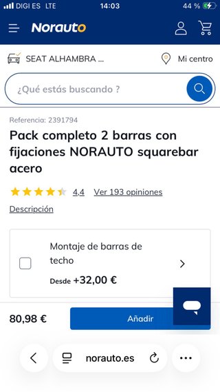 Barras techo norauto