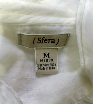 Blusa Sfera Blanca Talla M con Volantes