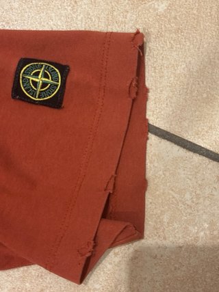 T-Shirt Stone Island Arancione effetto Vissuto