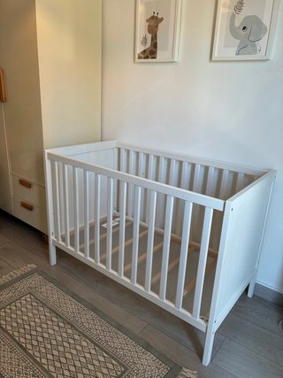 Cuna madera blanca + colchón