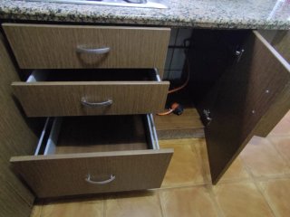 Cocina Completa en L + Fregadero + Gas