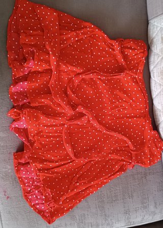 Falda pantalón roja lunares