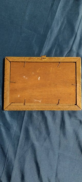 Pequeño Cuadro Antiguo Pintado a Mano Paisaje Firm