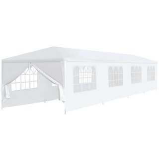 Gazebo da Giardino Bianco Resistente All'acqua e ai raggi