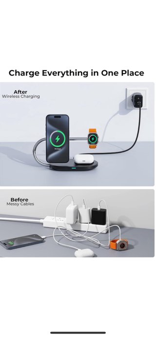 VOLTME MagPak 3 in 1 Caricabatterie Wireless 15W