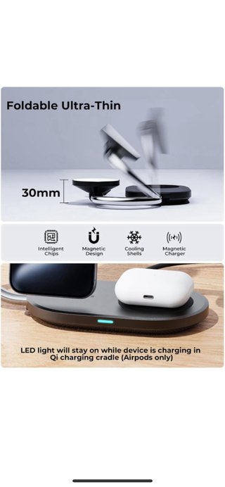 VOLTME MagPak 3 in 1 Caricabatterie Wireless 15W