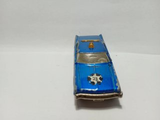 Coche policía Majorette antiguo azul