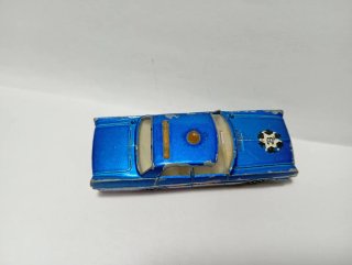 Coche policía Majorette antiguo azul
