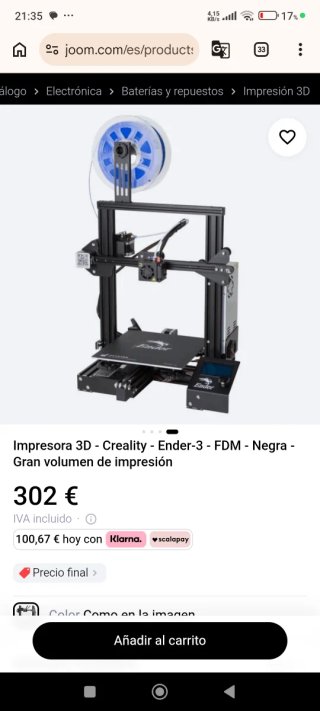 Impresora 3D Creality Ender-3 Negra