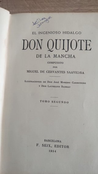 Libro quijote 1954 en buen estado