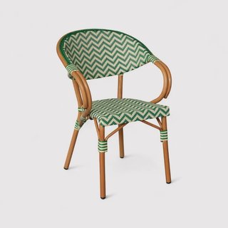 Amaranta - Set 2 Sedie da giardino impilabili verde bianco