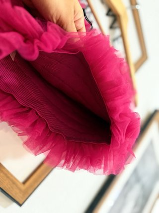 Top Zara volantes rosa