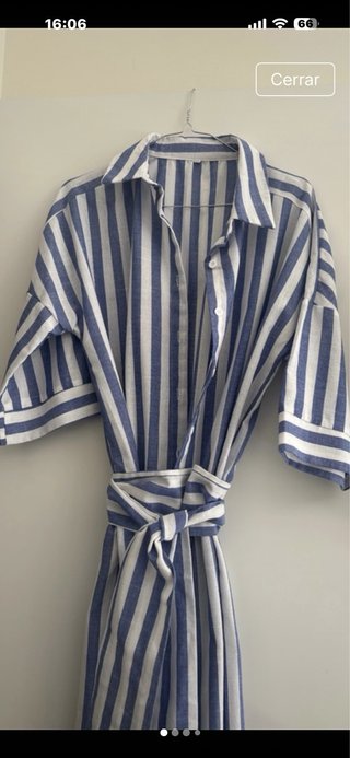 Vestido playero marinero rayas azul y blanco