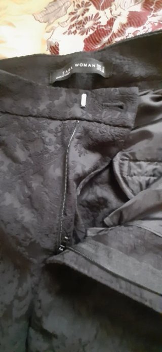 Pantalón Zara Negro Jacquard