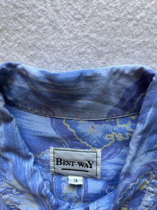 Camisa Hawaiana Vintage Estampado Islas Talla L/XL
