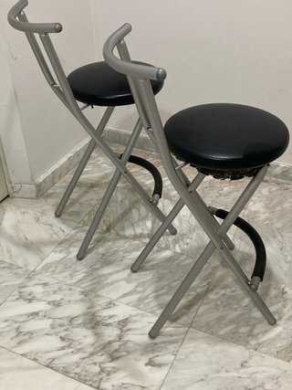Juego de 2 sillas altas de barra negras