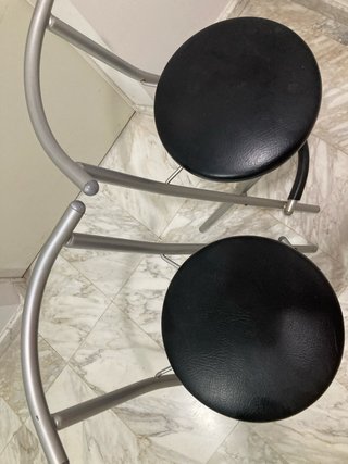 Juego de 2 sillas altas de barra negras