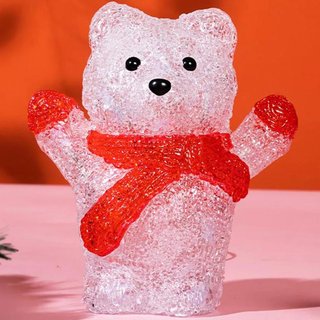 Orso Orsetto Polare Forma Acrilica Natalizio Led