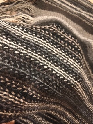 Bufanda de punto mujer gris y negra