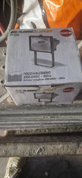 2 Focos Proyector Halógeno Negro 500W