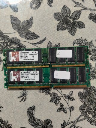 Pack 2x 512MB RAM DDR1 Kingston 400MHz