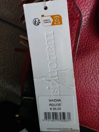 Bolso bandolera Manoukian rojo - Nuevo con etiquet