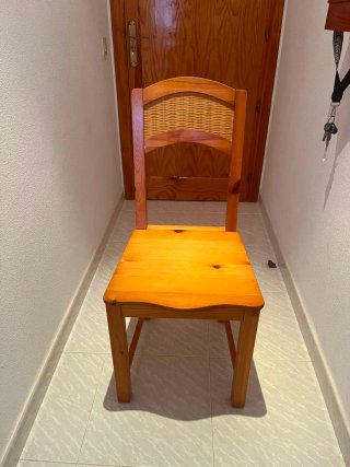 Mesa extensible pino macizo + 4 sillas