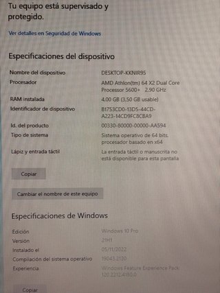 PC Sobremesa y Monitor Lenovo Negro