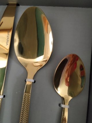 Servizio posate acciaio inox Bavaria oro 24 Pezzi