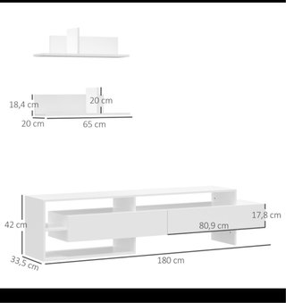 Mueble TV Blanco Nórdico + set de estantes