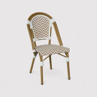 Cyrius - Set 2 Sedie da giardino impilabili marrone bianco
