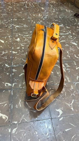 Mochila Cuero 100% Negra Auténtico