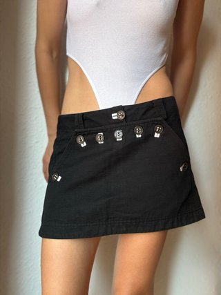 Falda Mini Just Cavalli Y2K Negra Algodón