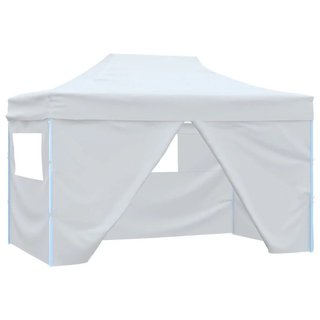 Gazebo Professionale Bianco Design Pieghevole 4 Pareti