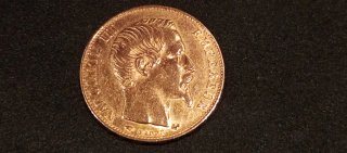 Moneda Oro 20 Francos Napoleón III 1859