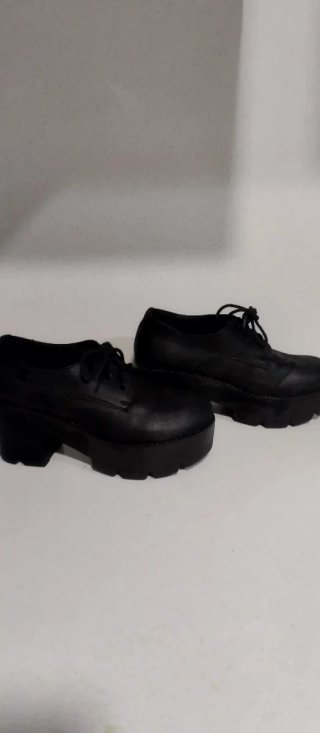 Zapatos cordones tacóngrueso negro 37 sin uso