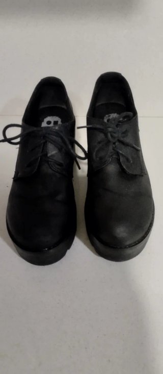 Zapatos cordones tacóngrueso negro 37 sin uso