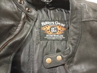 Chaqueta Biker Gear Cuero Negra Talla L
