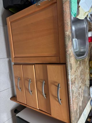 Muebles de cocina madera y cristal