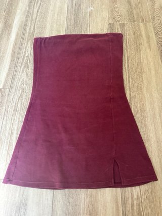Vestido granate strapless Pull&Bear Talla L